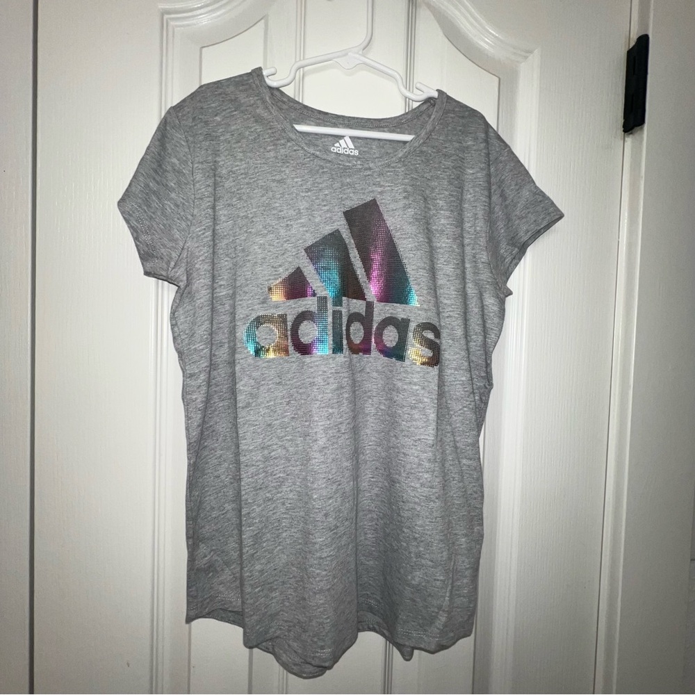 Adidas Heather Gray Tee with Subtle Logo